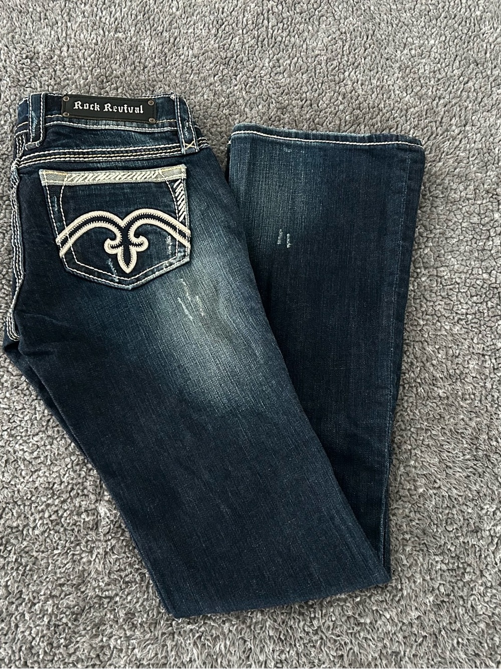 Rock Revival Alanis Dark Blue Bootcut Jeans